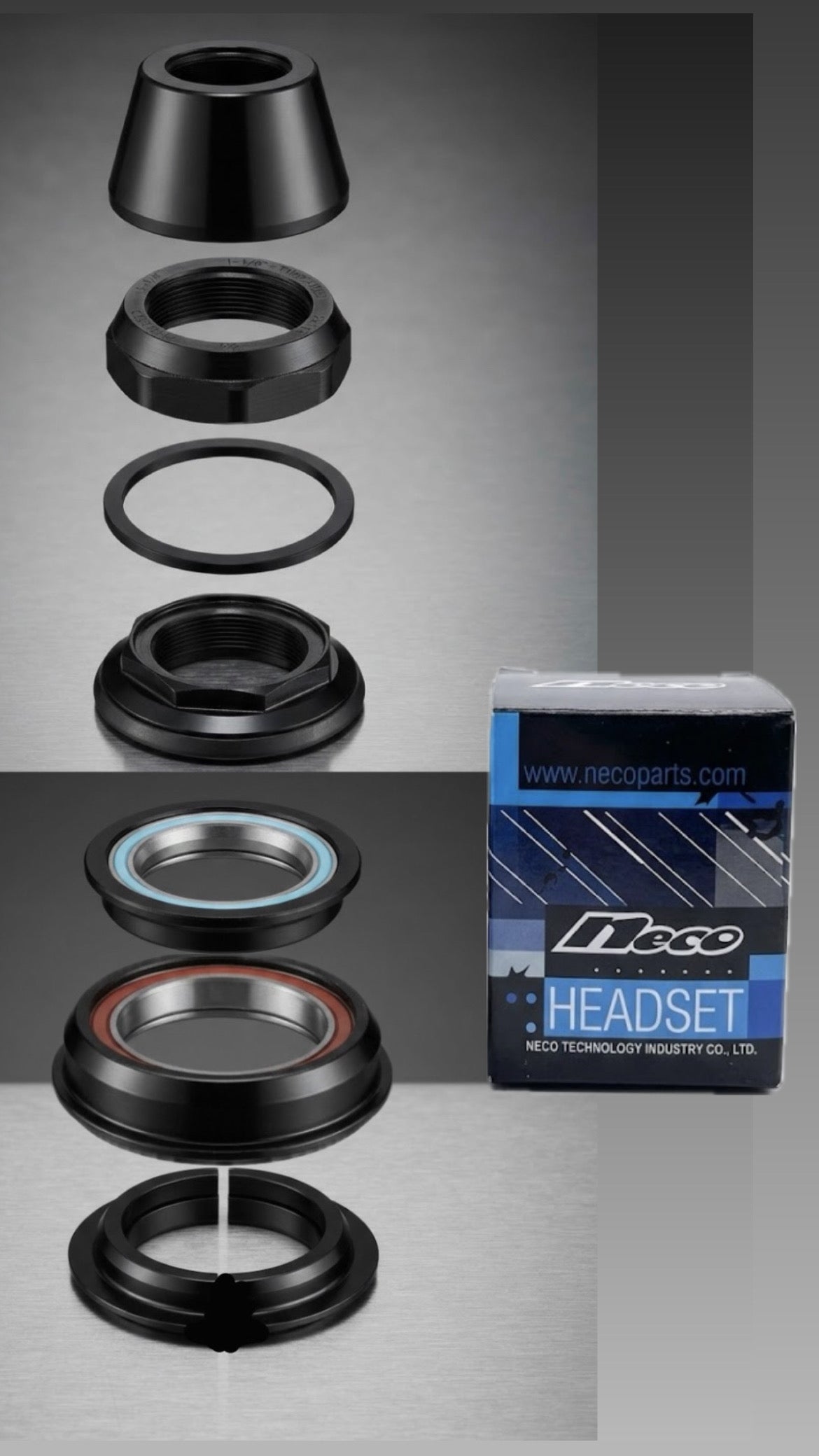 Kit headset NECO Premium juego de dirección con rodamientos de colores