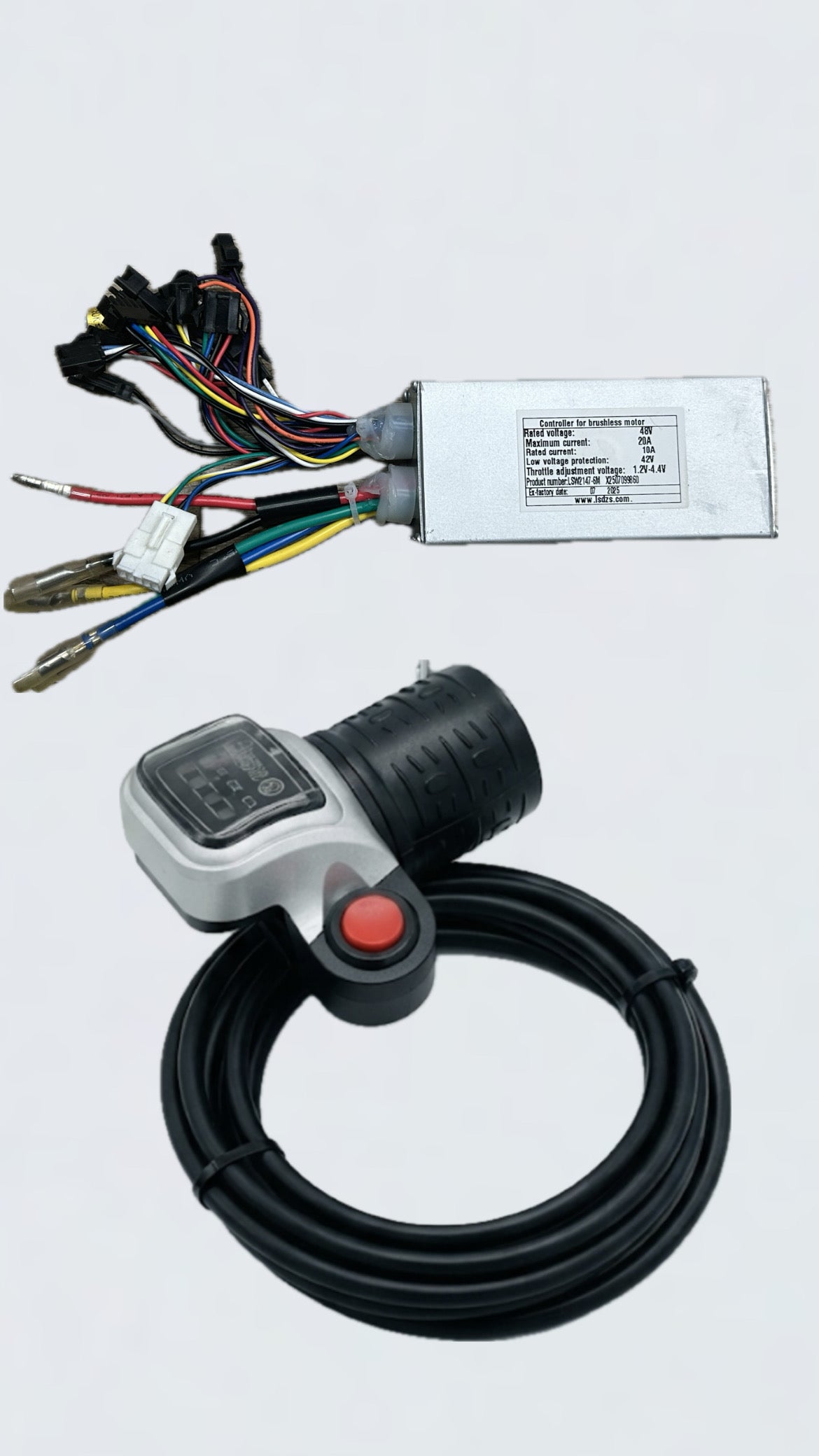 Kit Controlador Brushless 48V 25A con Acelerador LCD e Indicador de Batería para Ebike