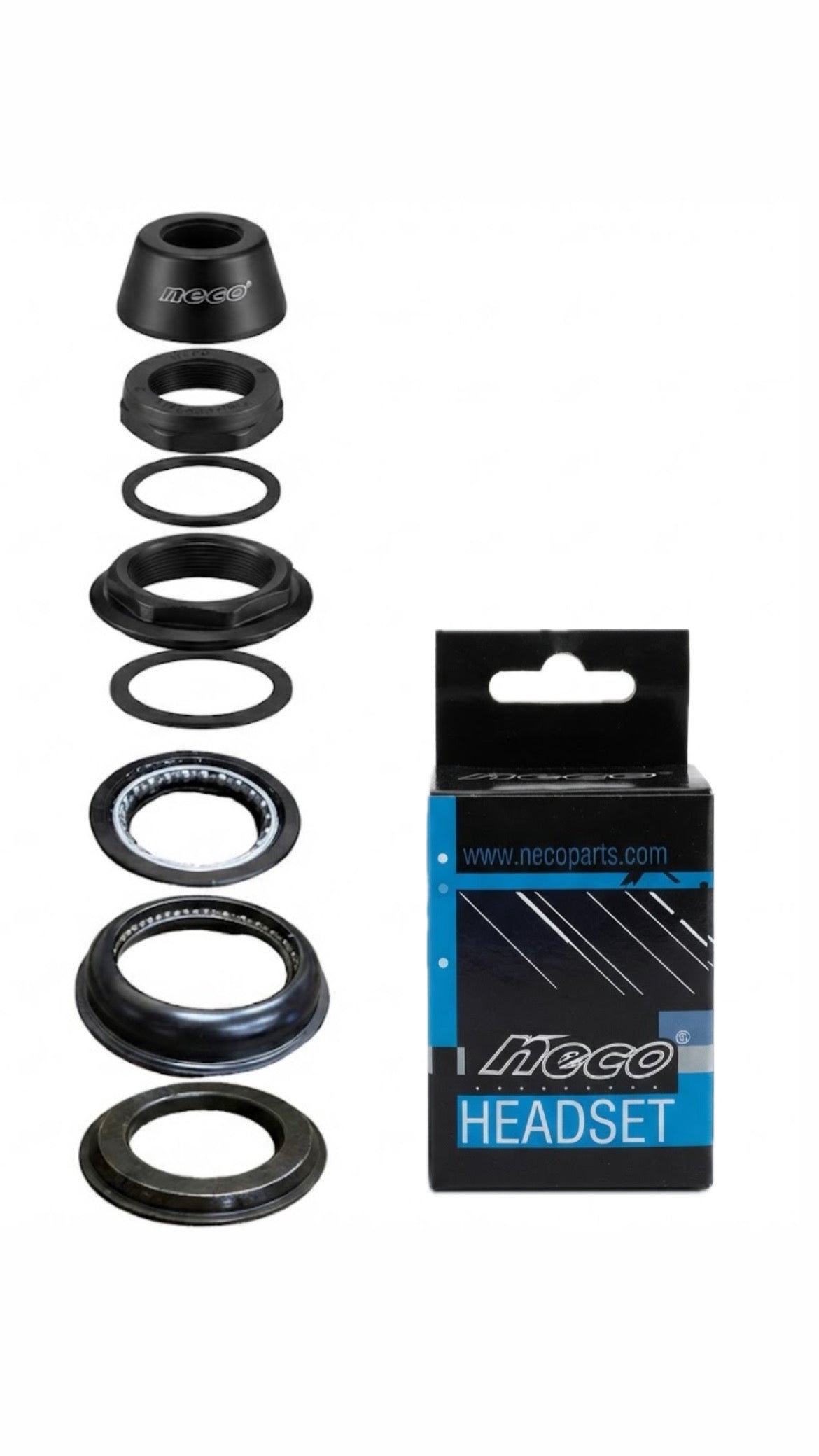 Kit headset NECO juego de dirección para bicicleta negro