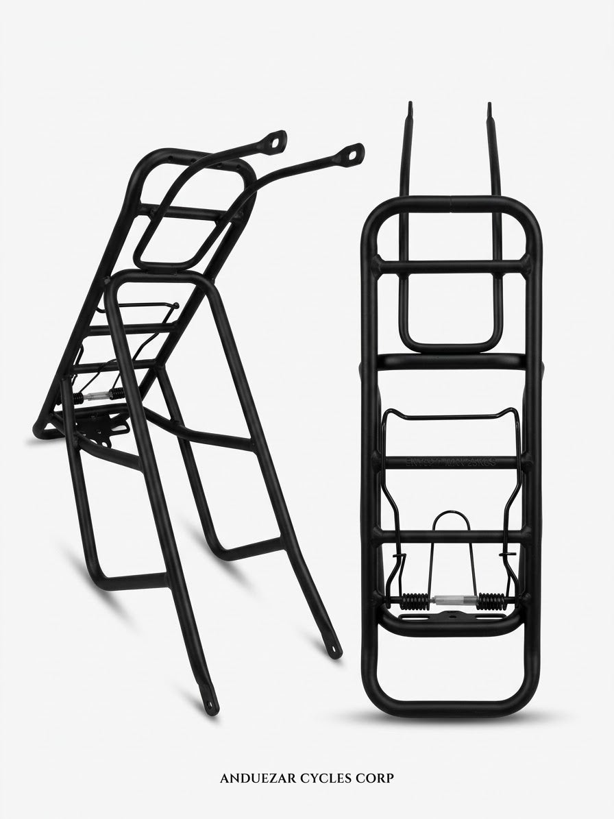 Portaequipaje Trasero para Ebike y Bicicleta Acero Negro
