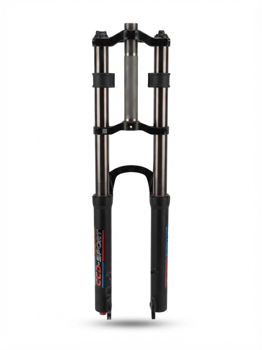 Horquilla de suspensión CCD-Sport doble corona barras inoxidables para ebike