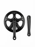 Juego de bielas con plato 5 brazos negro mate para bicicleta