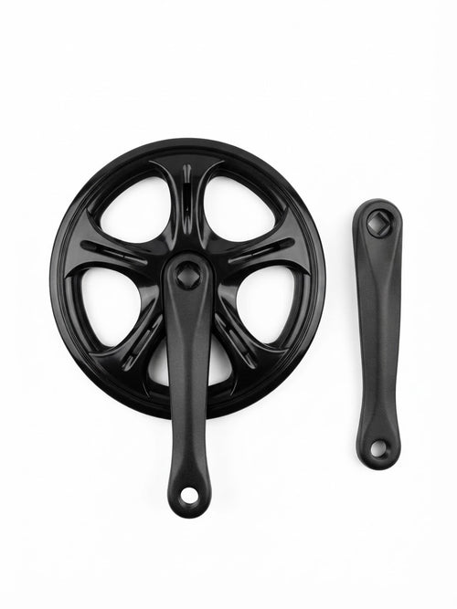 Juego de bielas con plato 5 brazos negro mate para bicicleta