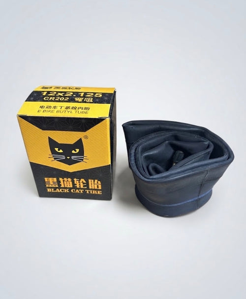 Black Cat Tire 12x2.125 DV CR202 Tubo Interior Estándar de Butilo para Ebike - Paquete de 2